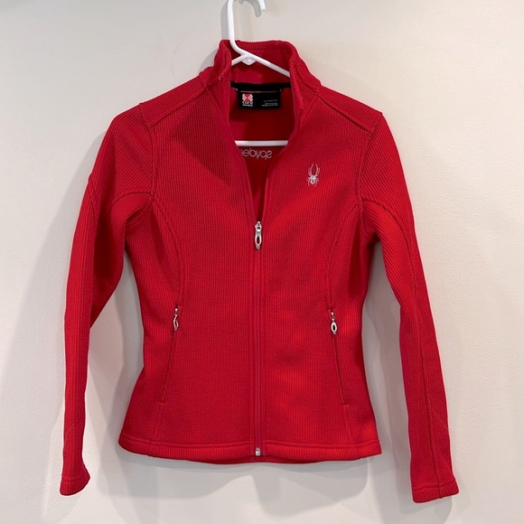 🔥Spyder Red Ski Jacket with Standing Collar and Sporty Design🔥 - Picture 1 of 7